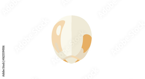 Abstract Depiction of a Singular Chickpea Seed on a Plain White Background Depicted with Minimalist Flat Style Detailing
