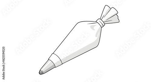 Confectionery Precision: An Isolated Piping Bag for Culinary Design applications and presentations to evoke thoughts of baking and crafting