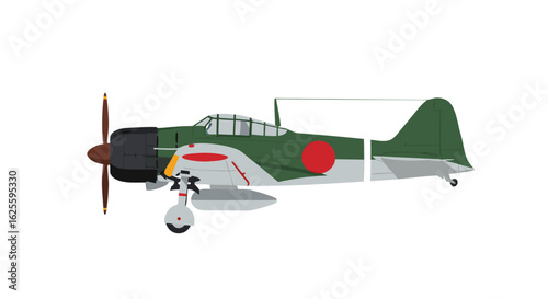 Vintage fighter aircraft vector illustration displaying military history and aviation design with a touch of classical aesthetics
