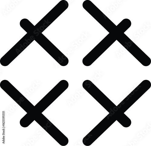 Set of X Mark Icons., Collection of Cross Symbols., Vector Icons for Close, Delete, or Wrong.