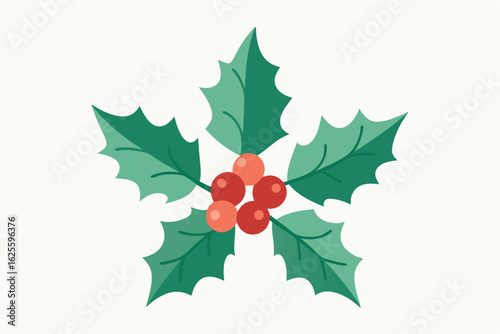 delicate pencil sketch of holly branches with clu (1).eps