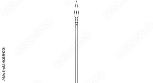 Minimalist Spear Illustration Depicting Ancient Weaponry and Historical Warfare Concepts