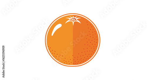 Vibrant orange fruit illustration showcasing citrus freshness and simplistic design for health benefits, visual appeal, and artistic flair