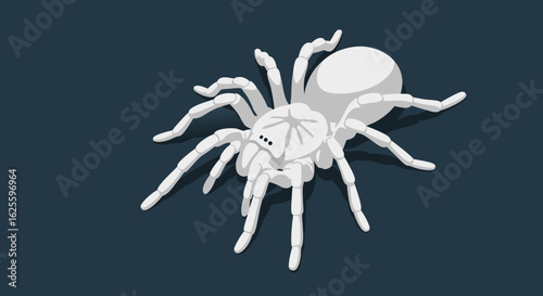 Isometric Arachnid Illustration: A Detailed, Isolated Vector Image of a Spider on a Simple, Plain Dark Background