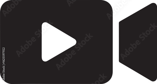 Video camera icon featuring a play button inside a camcorder symbol providing a universal representation of video content creation and streaming