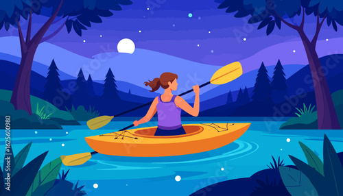Night Kayaking Adventure: Serene Moonlight Paddle