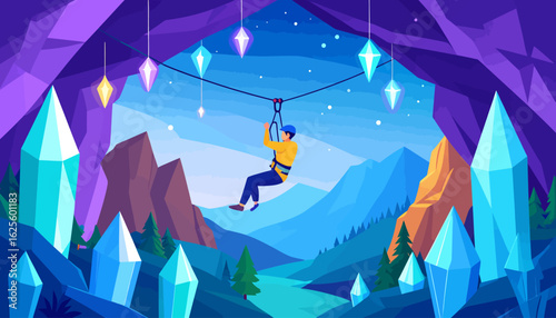 Crystal Cave Zipline Adventure: Fantasy Landscape