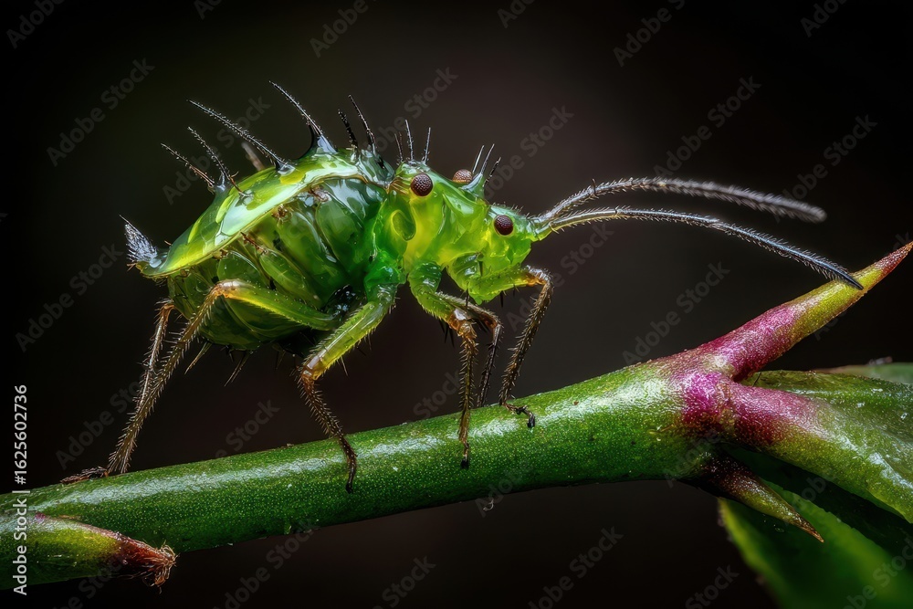 Fototapeta premium Magnificent Green Insect on a Branch