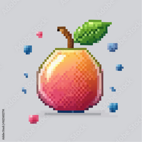 Pixelated Perfection: A Charming Still Life of a Pear in a Nostalgic 8-bit Style