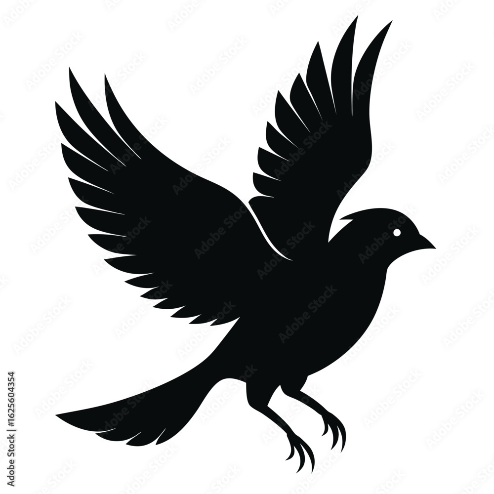 Fototapeta premium Solid color Veery flying animal vector design