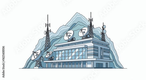 Mountain station antennas dishes windows