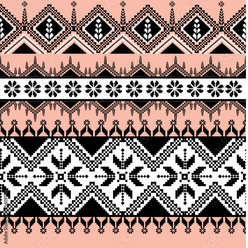 Geometric ethnic purely set of seamless patterns