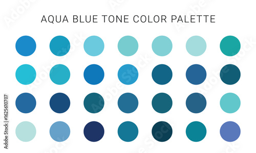 Vector Aqua Blue Color Palette Collection