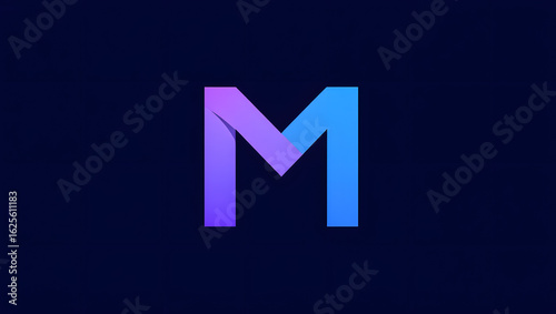 Gradient Letter M on Dark Background