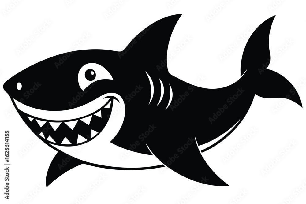 Obraz premium design a humorous cartoon vector set of sharks wi (1).eps