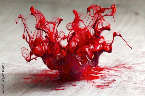 Stunning Red Ink Splash Art