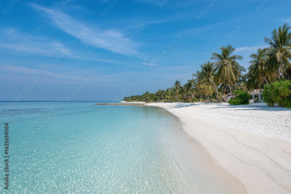 Fototapeta premium tropical beach with palm trees