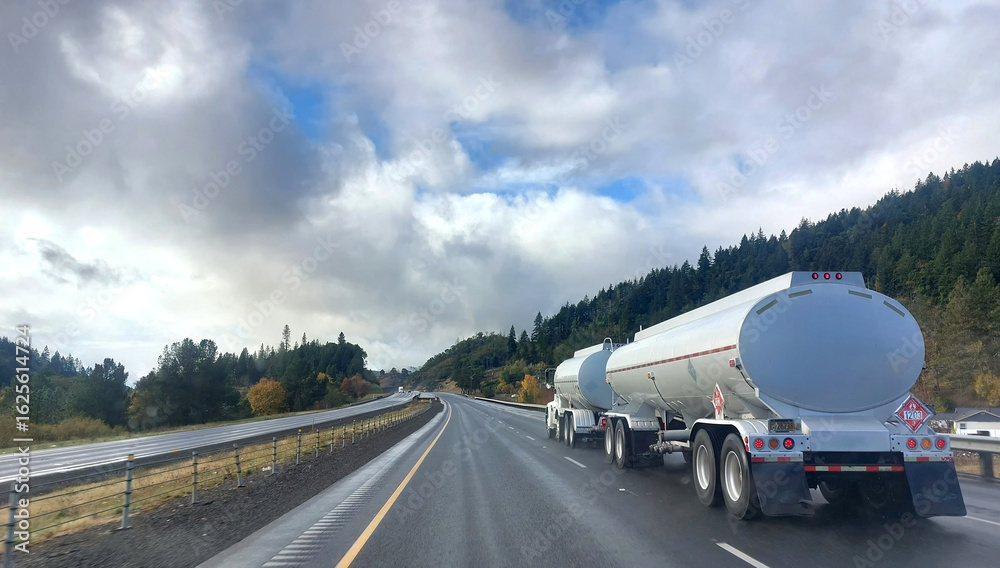 Fototapeta premium Tanker truck carrying petro-chemicals
