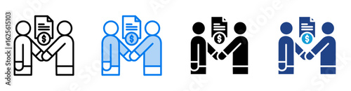 Sponsorship icon set multiple style collection