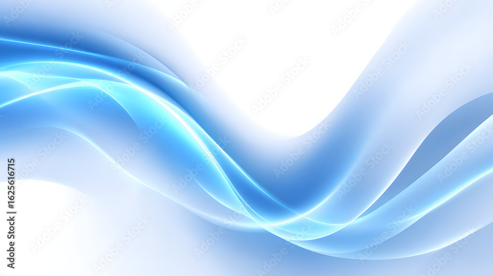 Wavy Blue Light Abstract Design