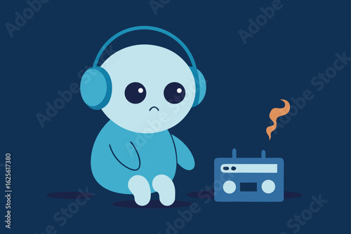 ghost child listening to spooky lullabies on casse (2).eps