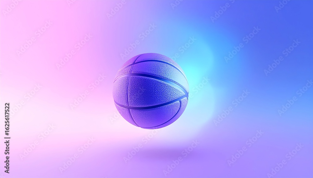 Purple Basketball with Neon Glow. Purple Basketball with Neon Glow.