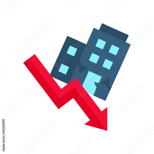 Company Failure flat icon