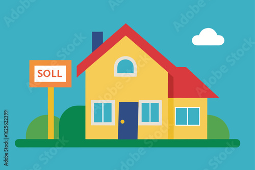 newly sold house with real estate sign   (1).eps