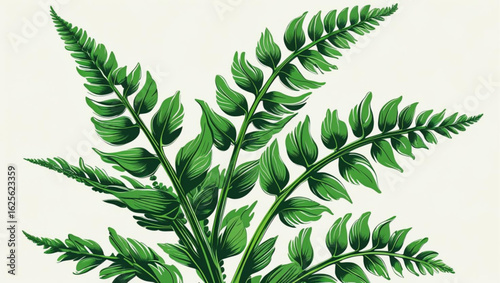 green fern leaves