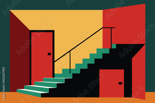 sectional drawing of stairs and hallway   (1).eps