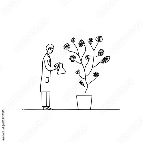 Scientist plant research biology experiment laboratory growth innovation science agriculture study plant life  100