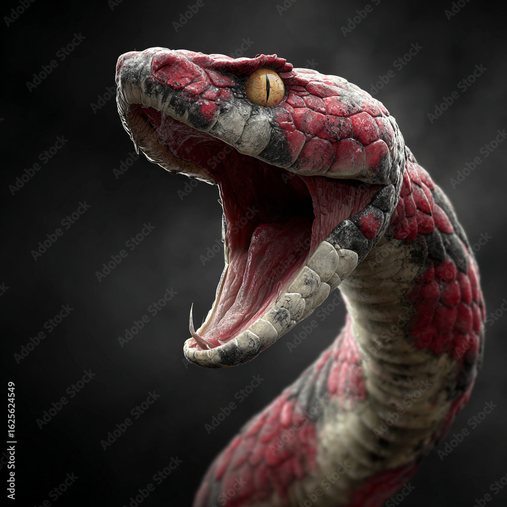Fototapeta premium Zombie snake angry Generative ai