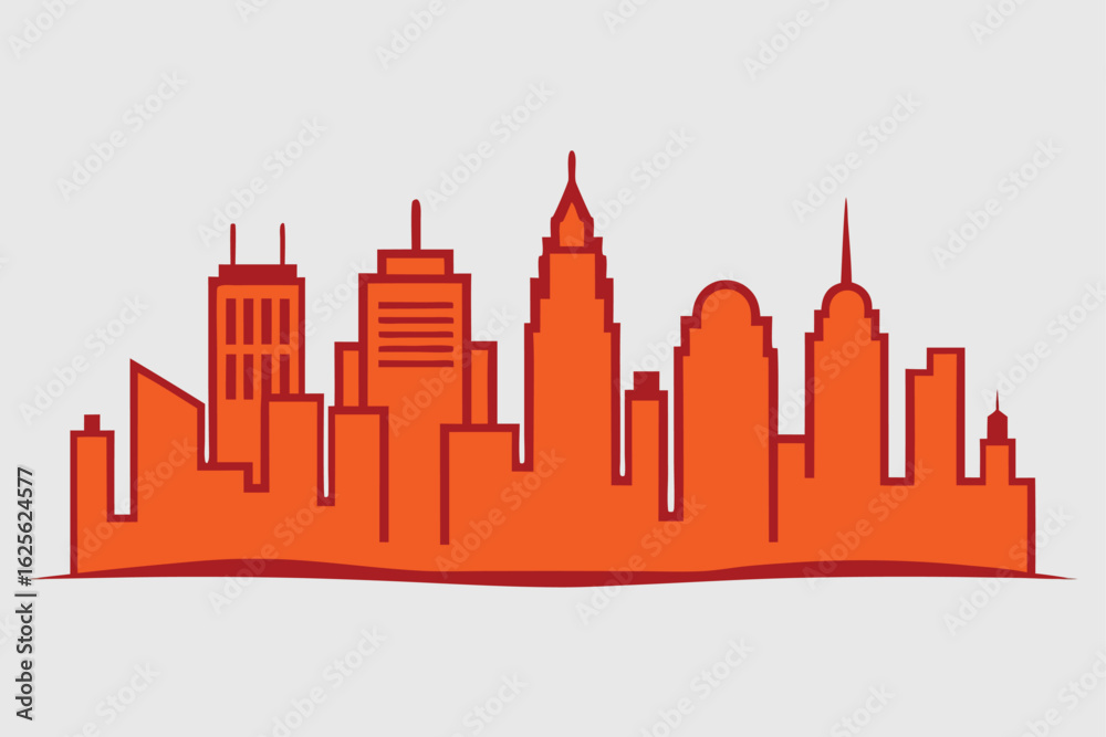 Fototapeta premium sketch style city skyline drawing (1).eps