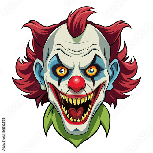 cartoon skull with red hair