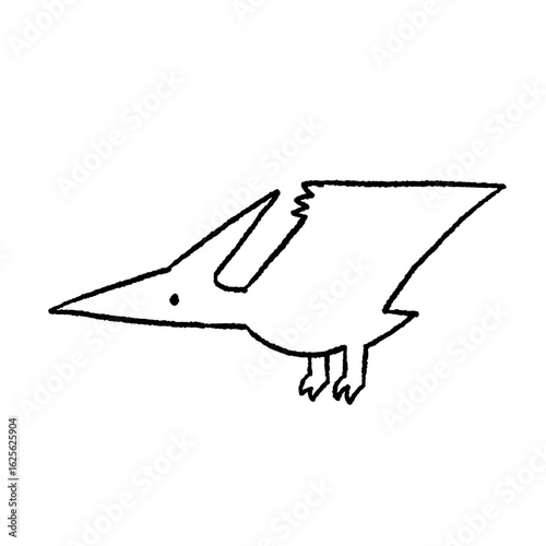 Hand-drawn illustration of a Pteranodon