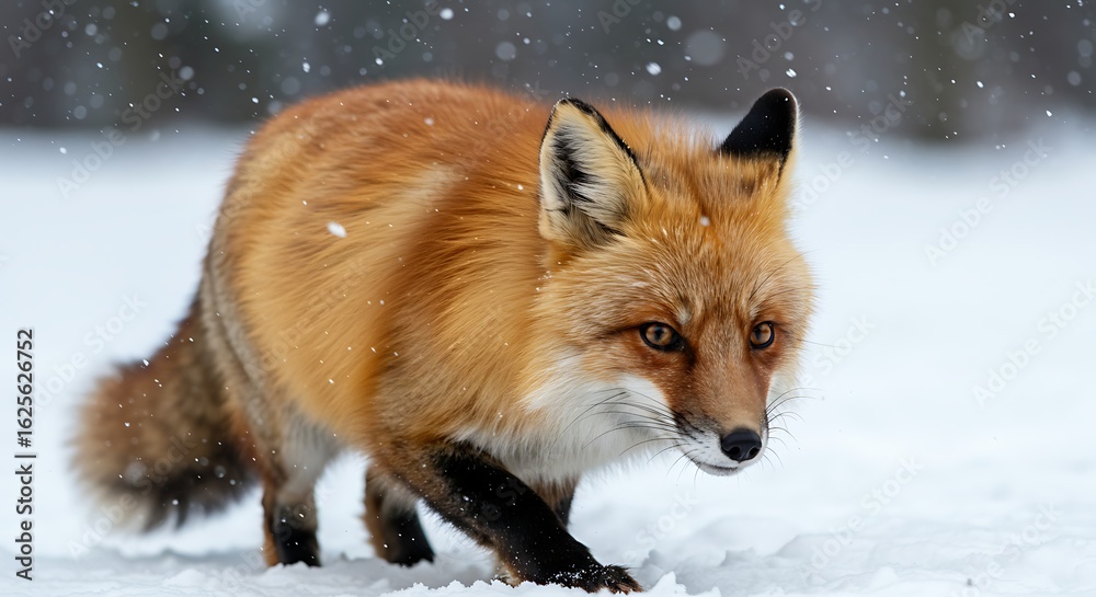 Fototapeta premium Playful Red Fox in Snow