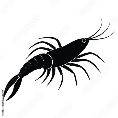 krill silhouette black vector icon