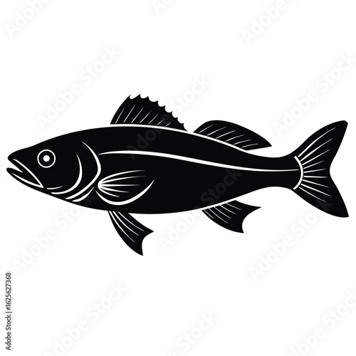 seabass silhouette black vector icon