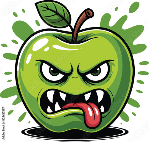 apple cartoon character vector with white background