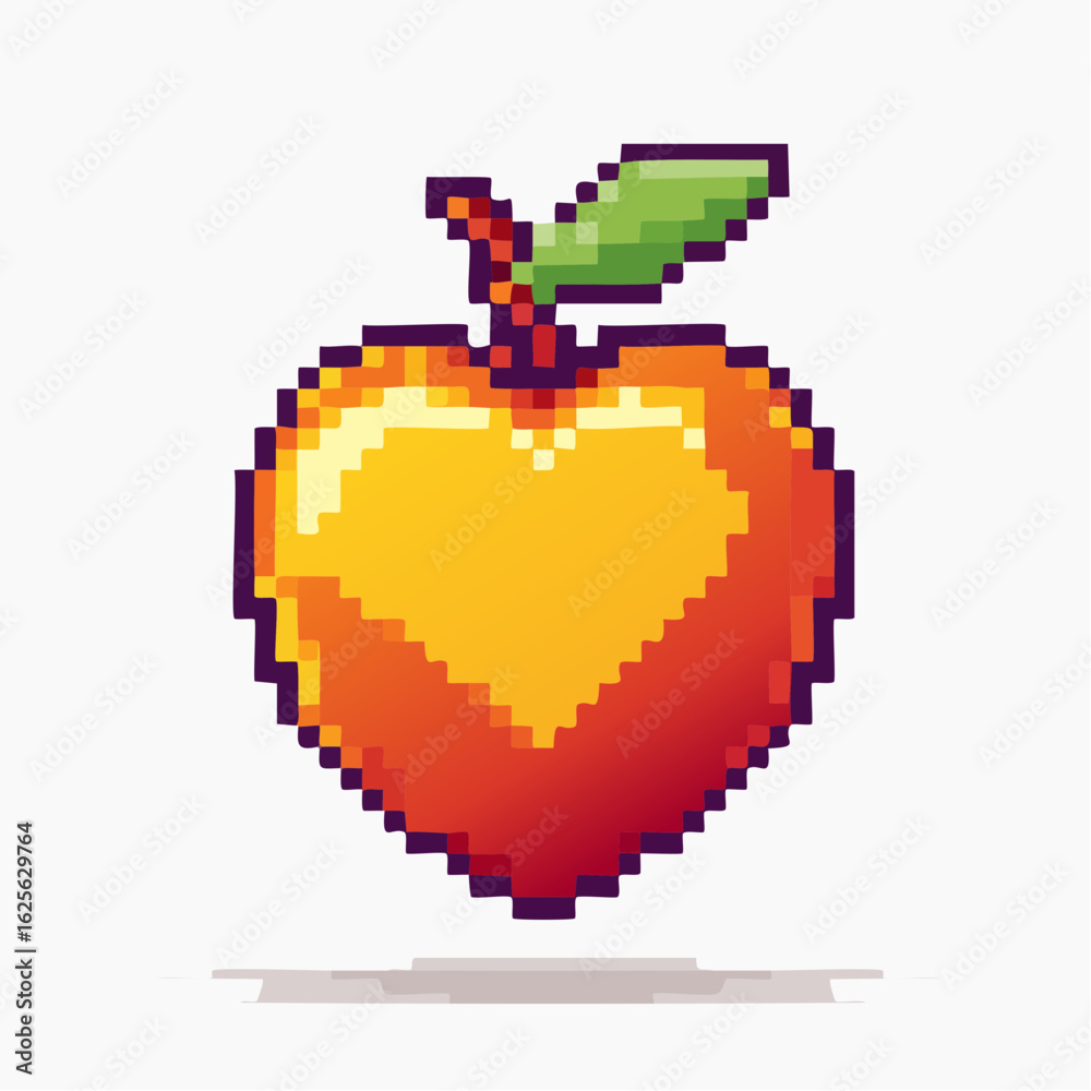 Fototapeta premium Pixelated perfection an 8-bit peach illustration for retro gaming and design enthusiasts