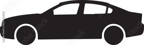 Sleek sedan car silhouette illustration for transportation design and automotive industry needs ideal for websites and print media