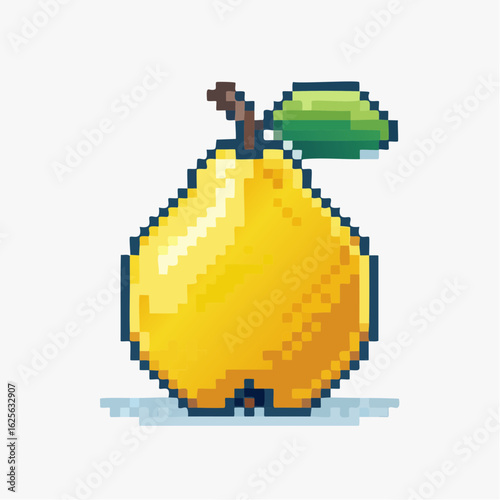 Charming Pixel Art Pear: A Nostalgic Fruit Icon with Retro Gaming Aesthetic