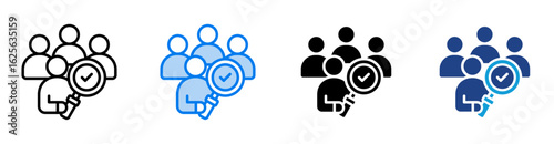 Human resource icon set multiple style collection