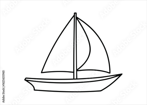 Elegant single line art depicting a nautical sailboat for business branding and maritime themes