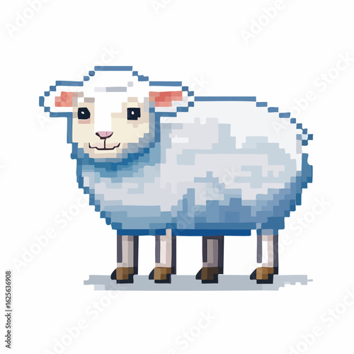 Pixelated Sheep Illustration: A Nostalgic Nod to Retro Gaming and Farm Animals