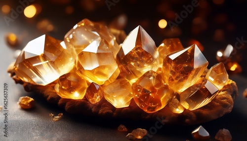 crystal quartz bright and honey colored precious stones