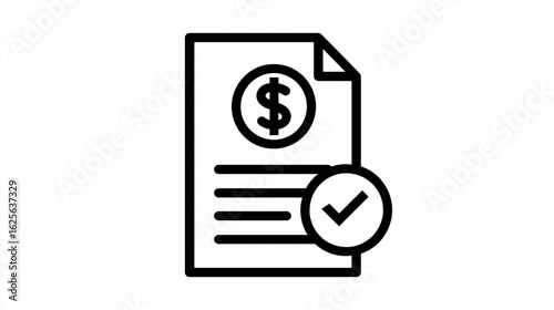 Approved invoice vector icon financial document payment confirmation