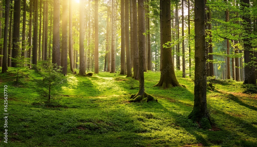 Fototapeta premium forest trees nature green wood sunlight backgrounds