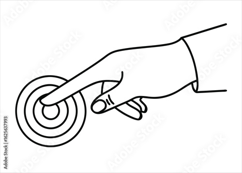 Professional businesswoman hand demonstrating a clear direction towards a strategic goal or objective with precision