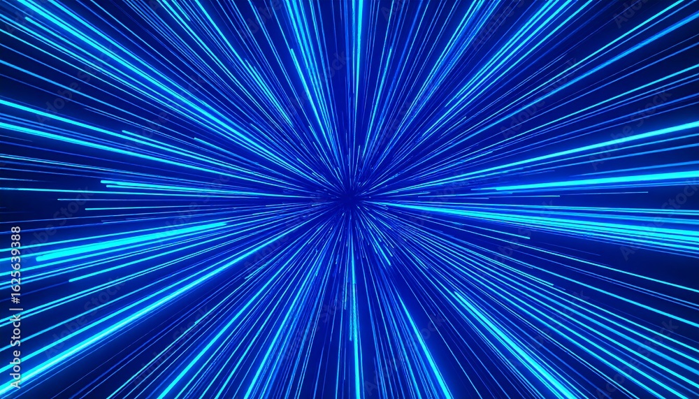Fototapeta premium Blue Light Speed Tunnel.